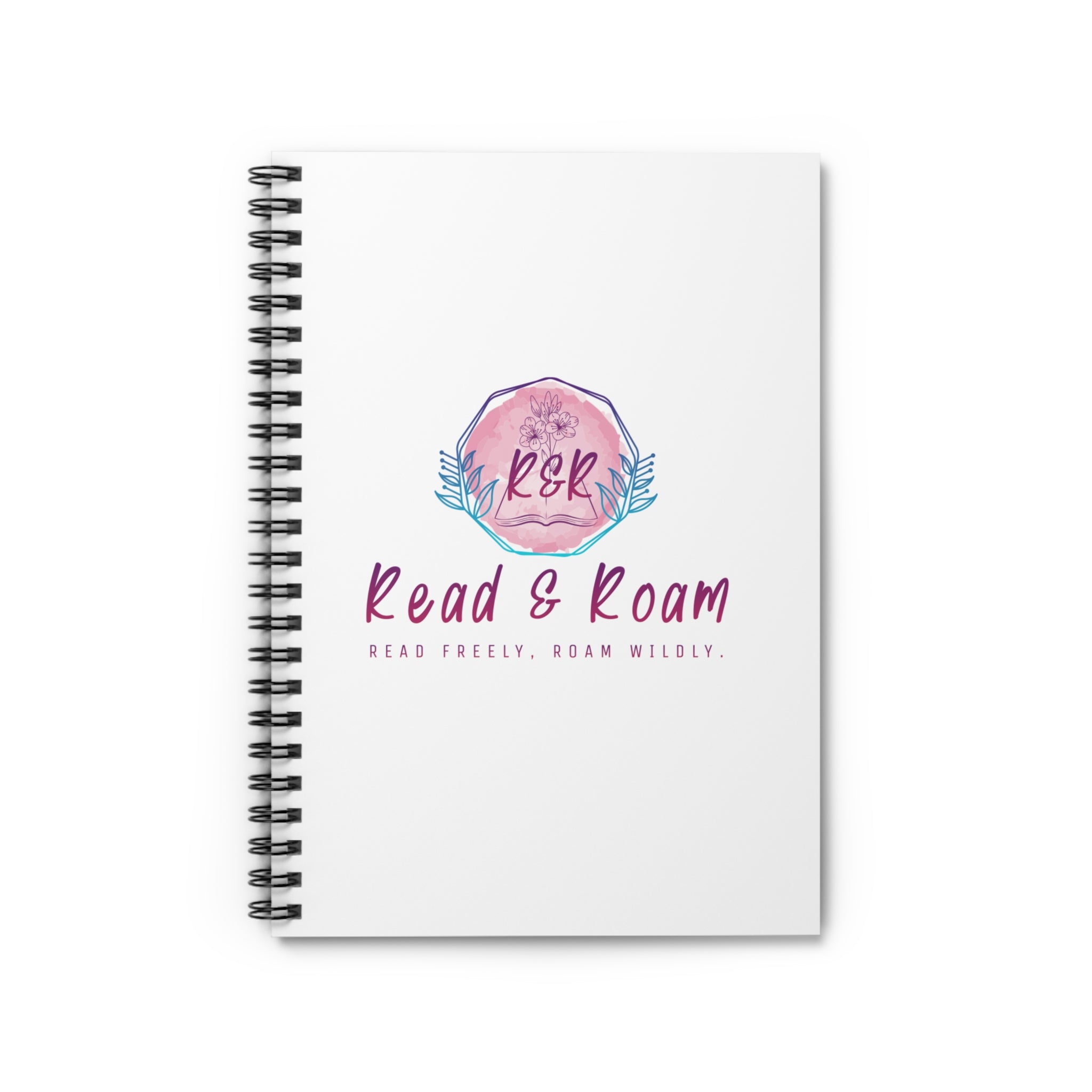 Read & Roam logo Spiral Notebook | Ruled Journal