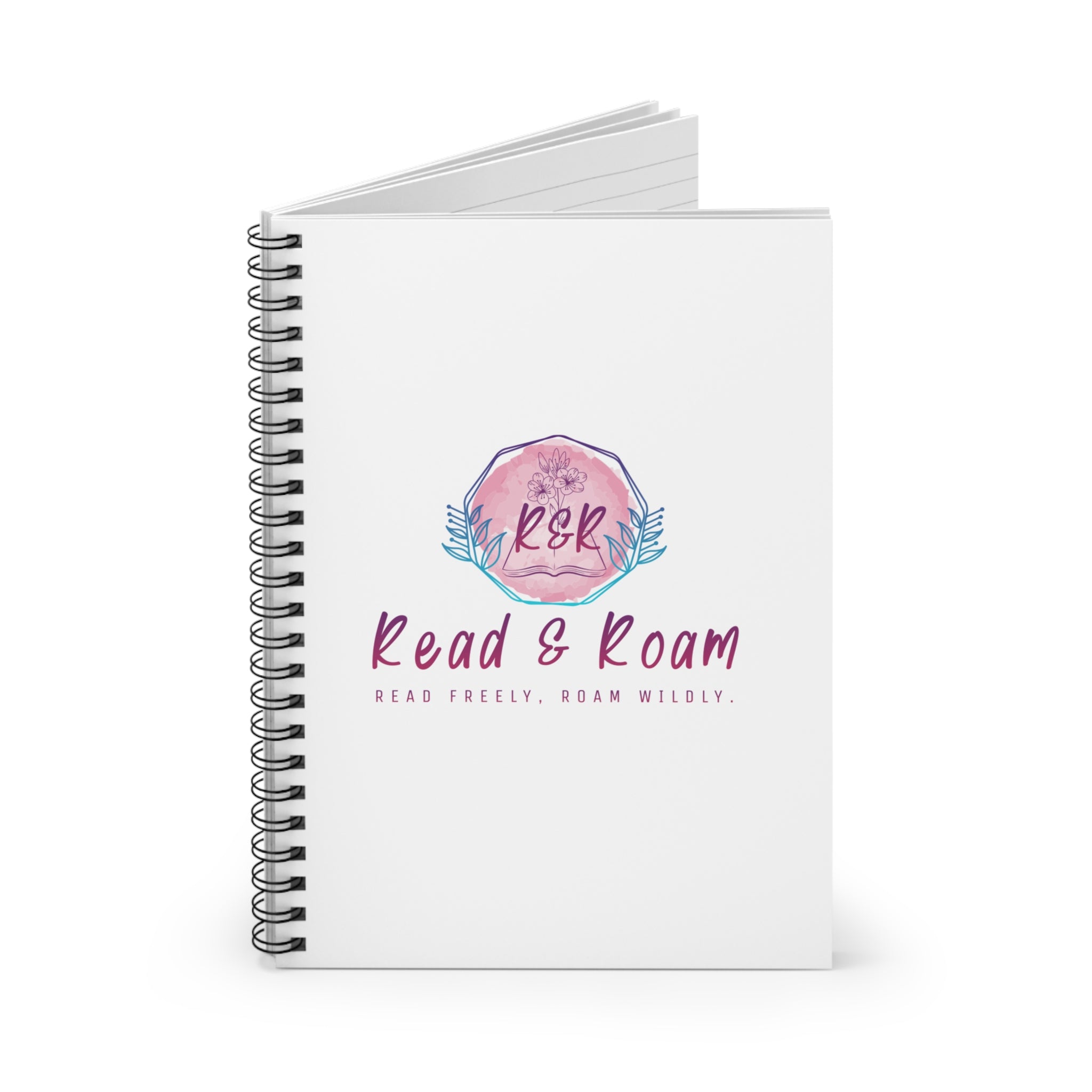 Read & Roam logo Spiral Notebook | Ruled Journal