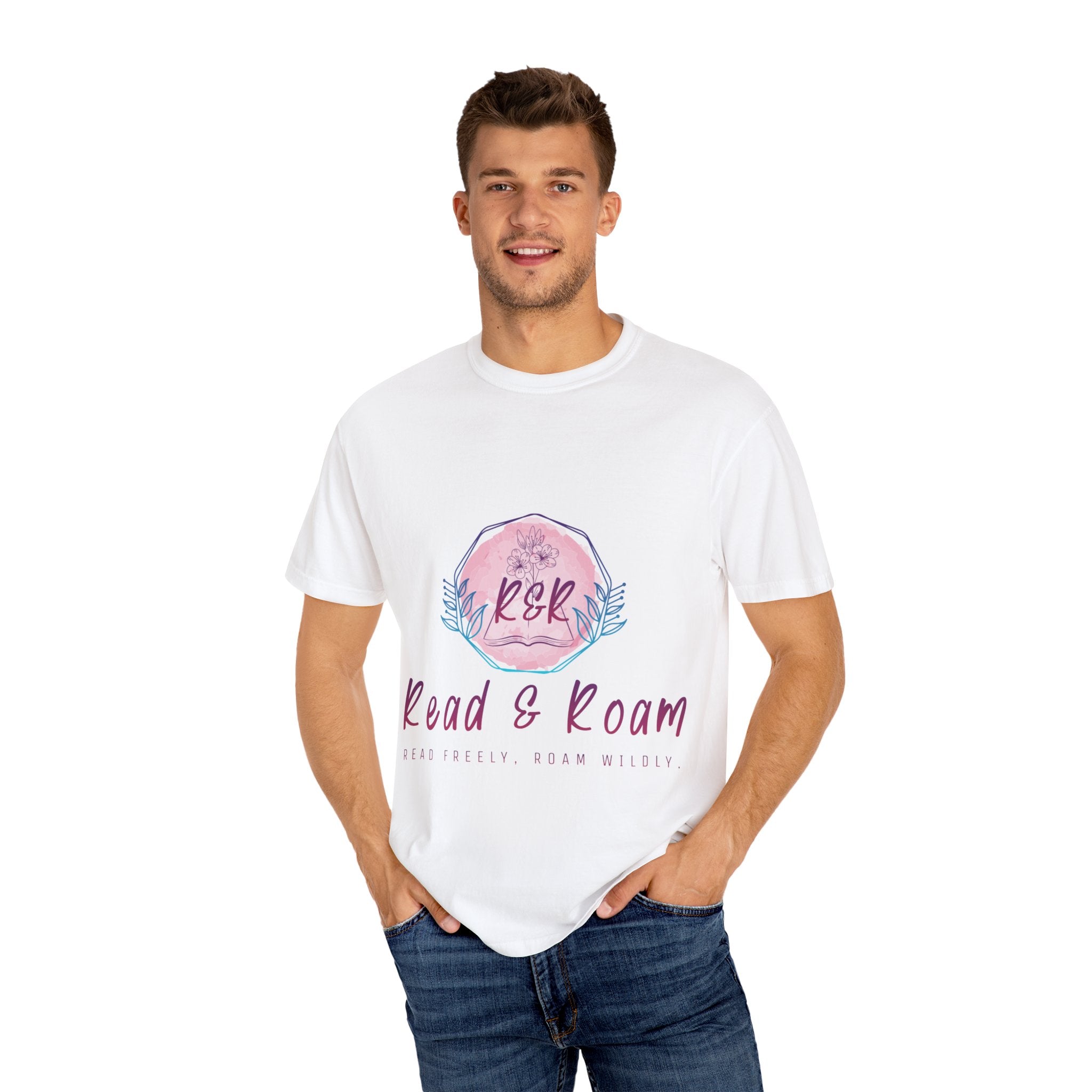 Adult Tee — "Read & Roam" Watercolor Graphic Tee