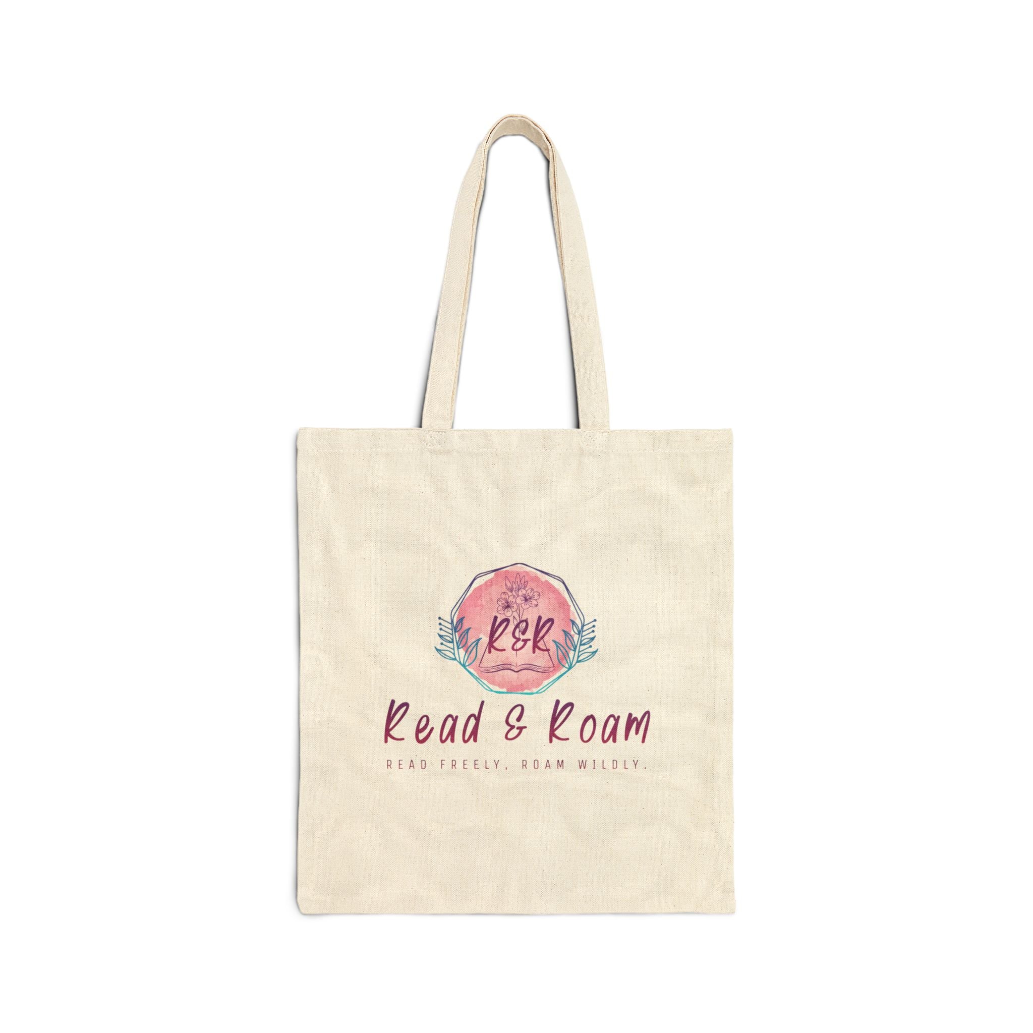 "Read & Roam" Cotton Canvas Tote Bag